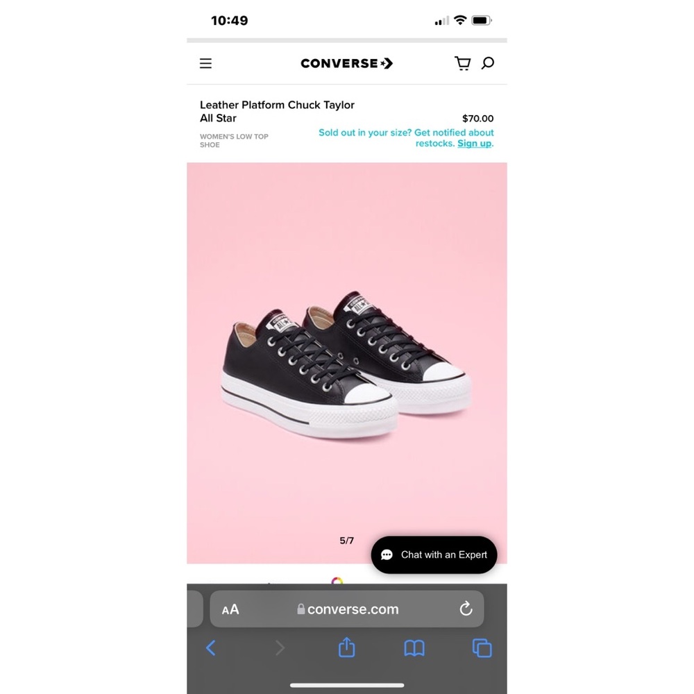 Converse All Star Leather Platform Low Tops
